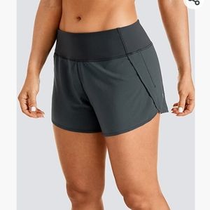 CRZ Yoga Gray Women Athletic 4" Shorts NWOT - XXS